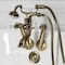 Kingston Brass Tub Wall Mount Clawfoot Tub Faucet with Hand Shower, Antique Brass KS269PXAB - alternate 4